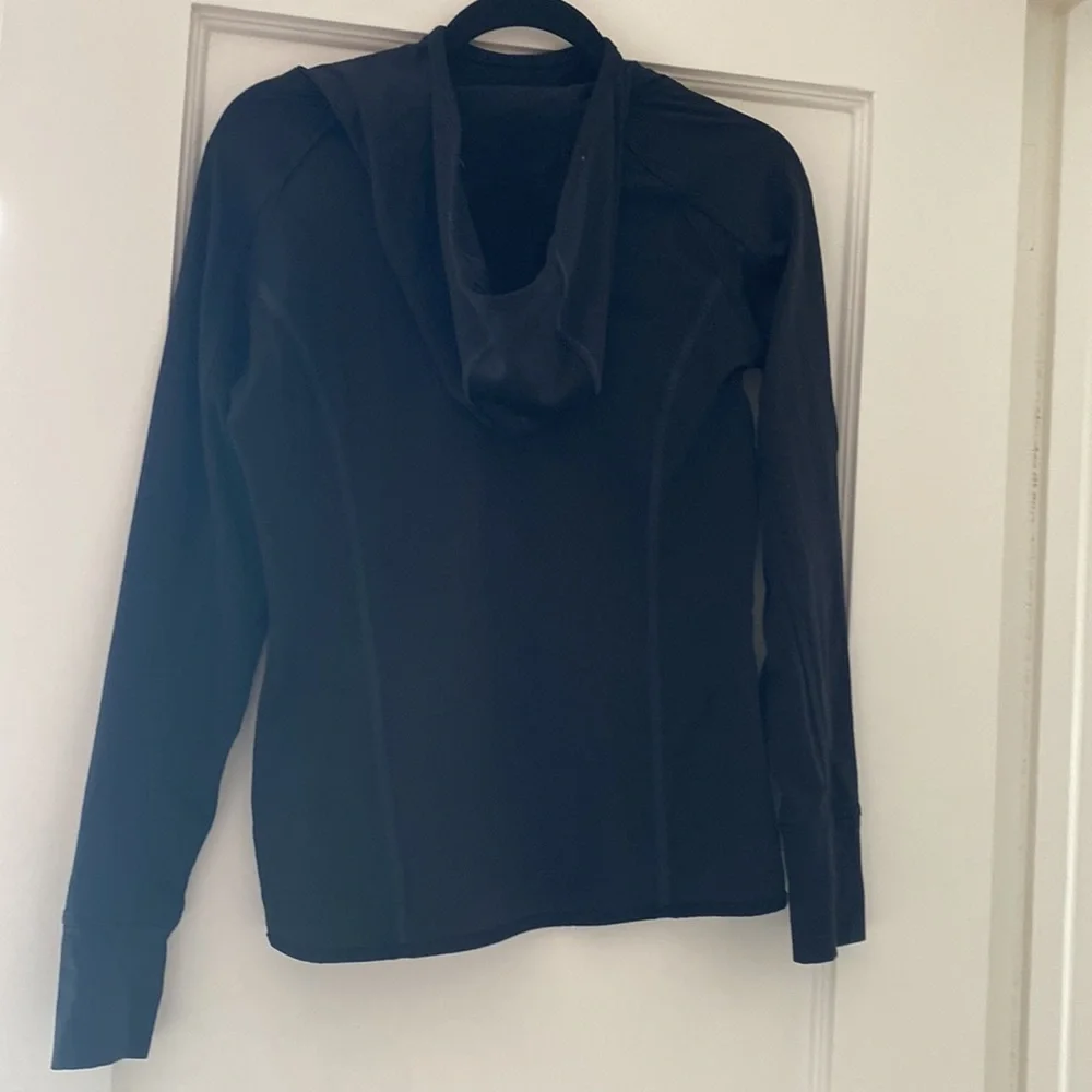 Athleta hooded, black pull over, Plush Tech 3.0 Pullover Hoodie Size Small - Picture 2 of 8